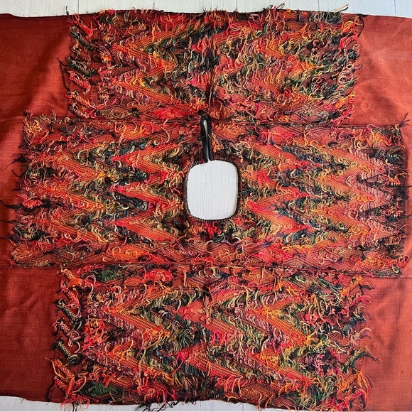 Vintage 70s Guatemalan Huipil Handmade Tunic Top – Red Brown Geometric P… - Picture 13 of 15